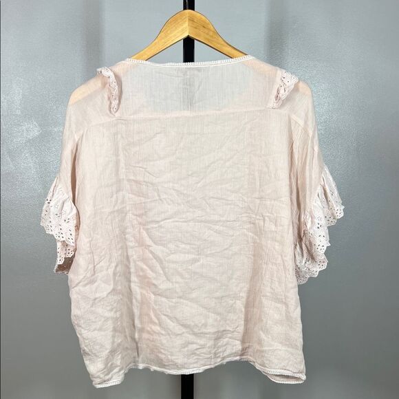 All Saints Women's Blouse with Ruffle Details in Light Pink - Picture 2 of 5